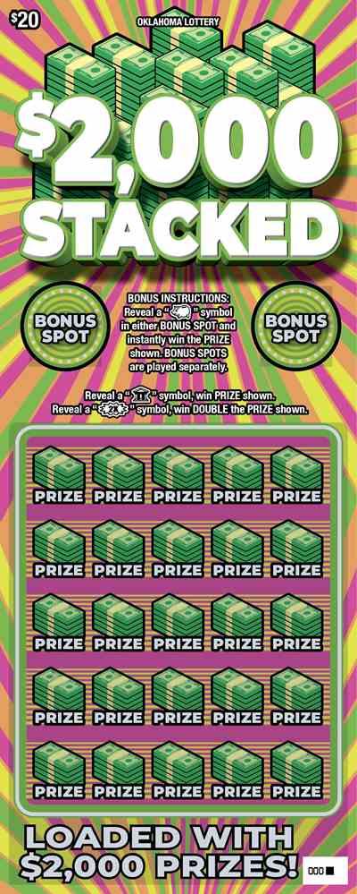 $2,000 Stacked scratchcard - game number #761 - front