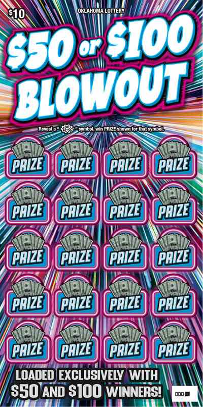 $50 Or $100 Blowout scratchcard - game number #751 - front
