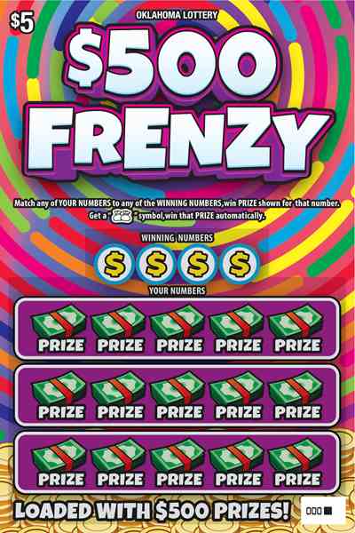 $500 Frenzy scratchcard - game number #759 - front