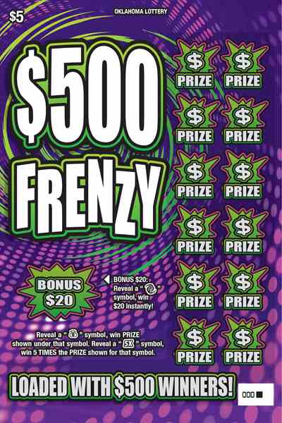 $500 Frenzy scratchcard - game number #820 - front