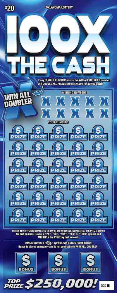 100X The Cash scratchcard - game number #789 - front