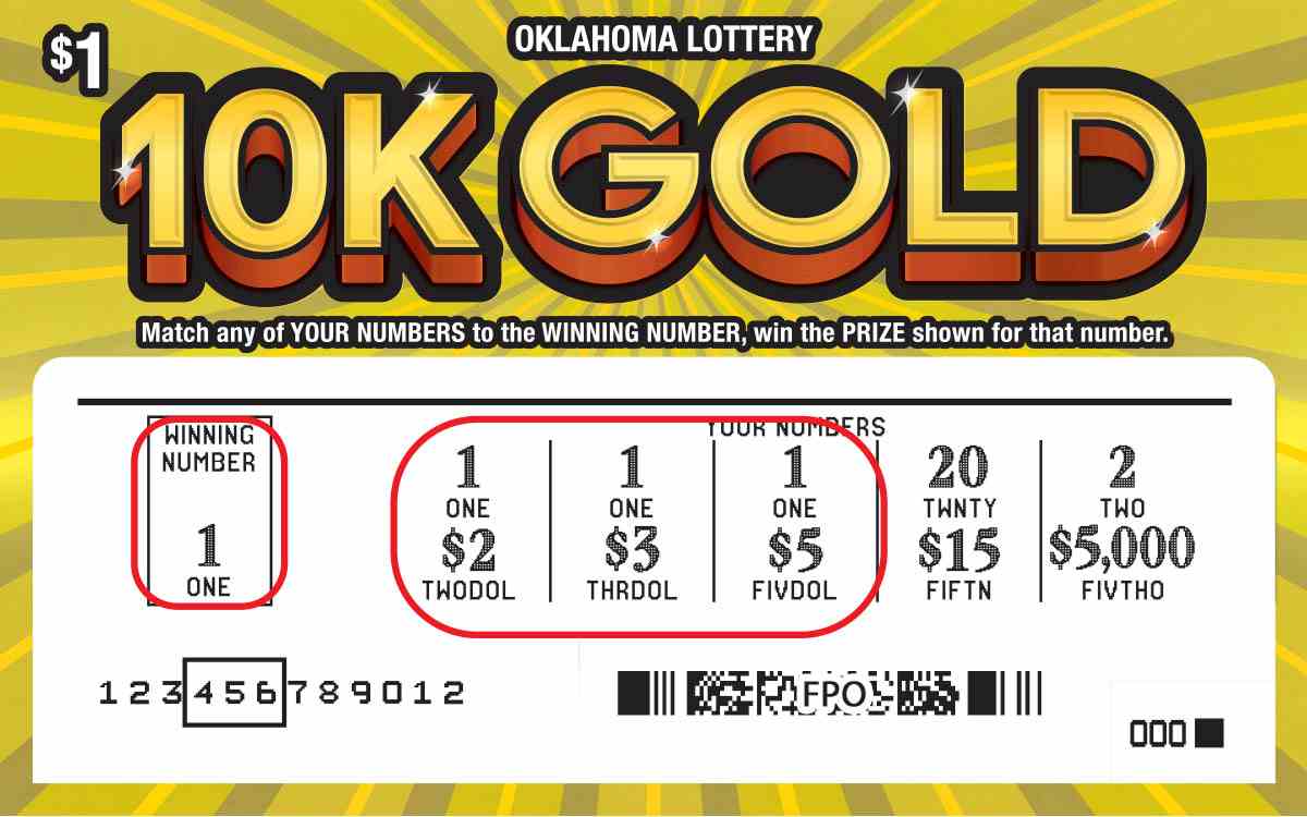 10K Gold scratchcard - game number #852 - front-scratched