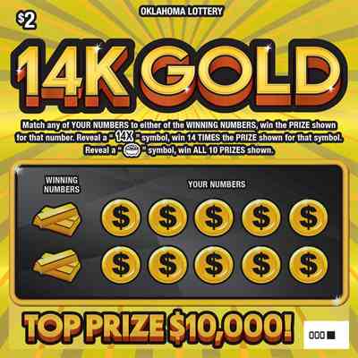 14K Gold scratchcard - game number #853 - front