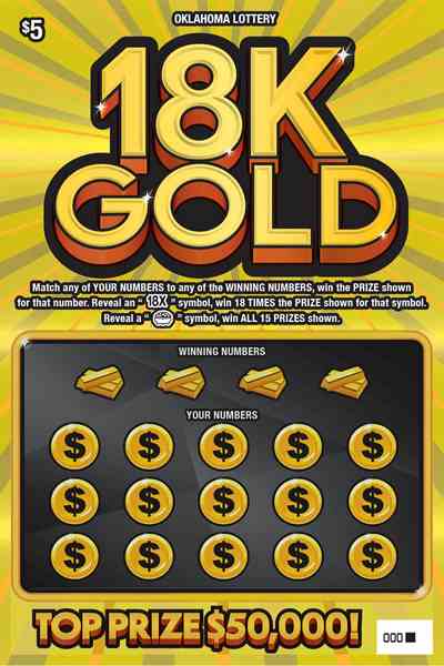 18K Gold scratchcard - game number #854 - front