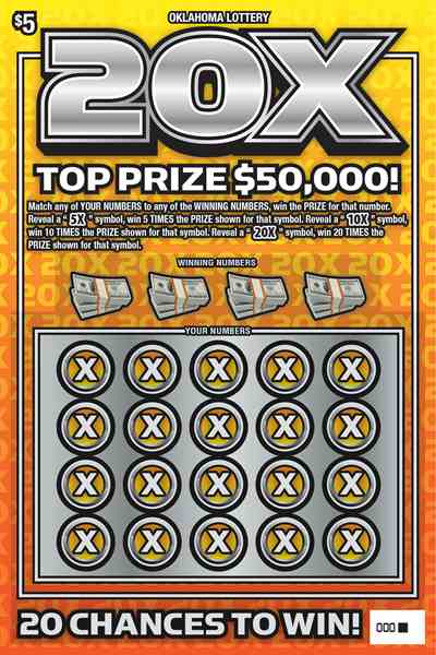 20X scratchcard - game number #748 - front