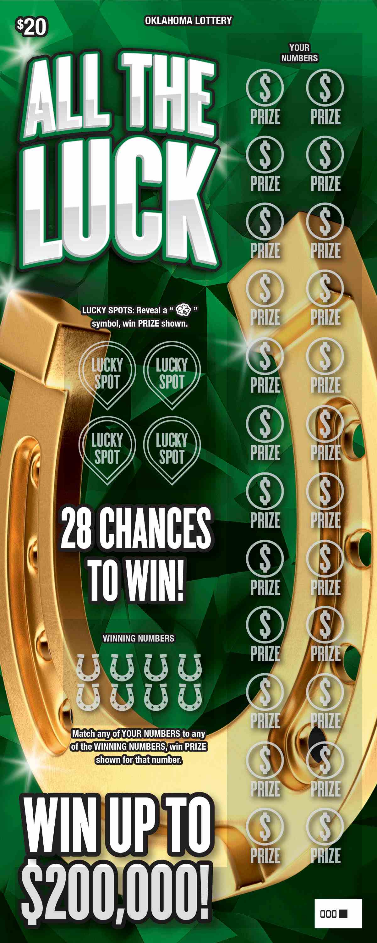 All The Luck scratchcard - game number #842 - front