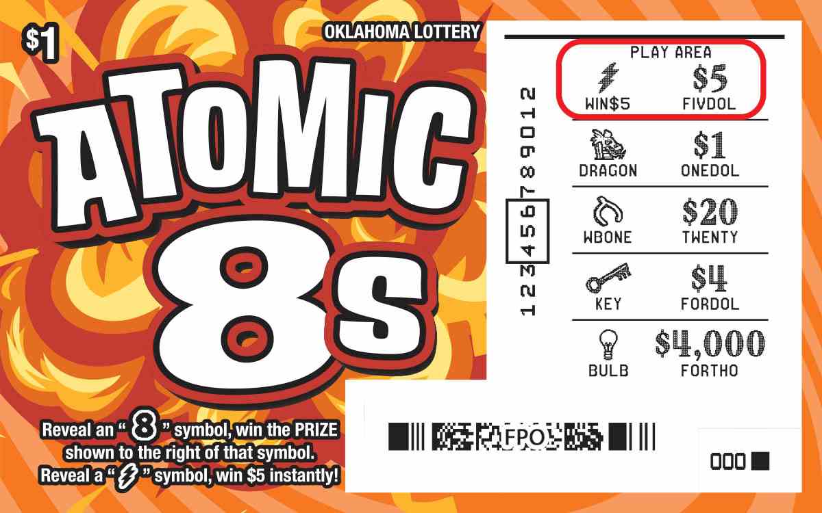 Atomic 8S scratchcard - game number #803 - front-scratched