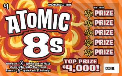 Atomic 8S scratchcard - game number #803 - front