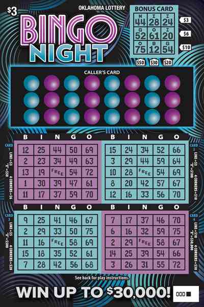 Bingo Night scratchcard - game number #849 - front