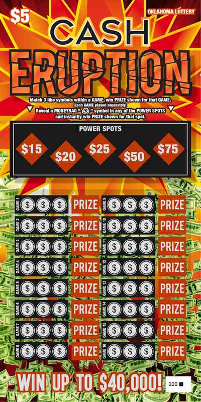 Cash Eruption scratchcard - game number #766 - front
