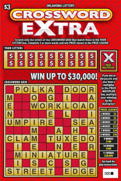 Crossword Extra scratchcard - game number #850 - front