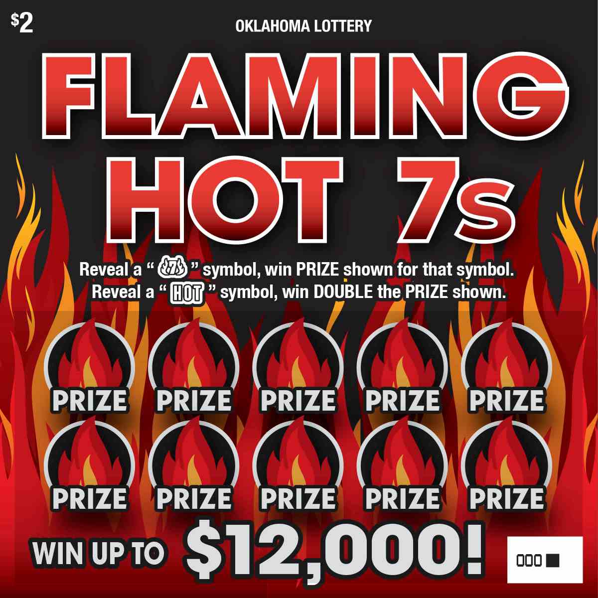 Flaming Hot 7S scratchcard - game number #763 - front
