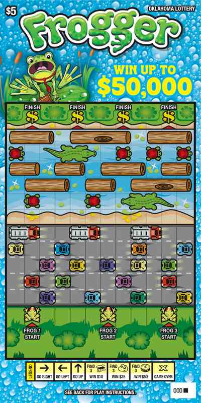 Frogger scratchcard - game number #837 - front