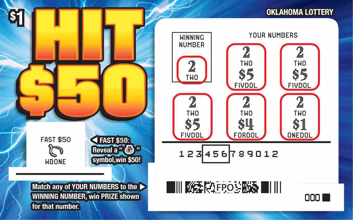 Hit $50 scratchcard - game number #862 - front-scratched