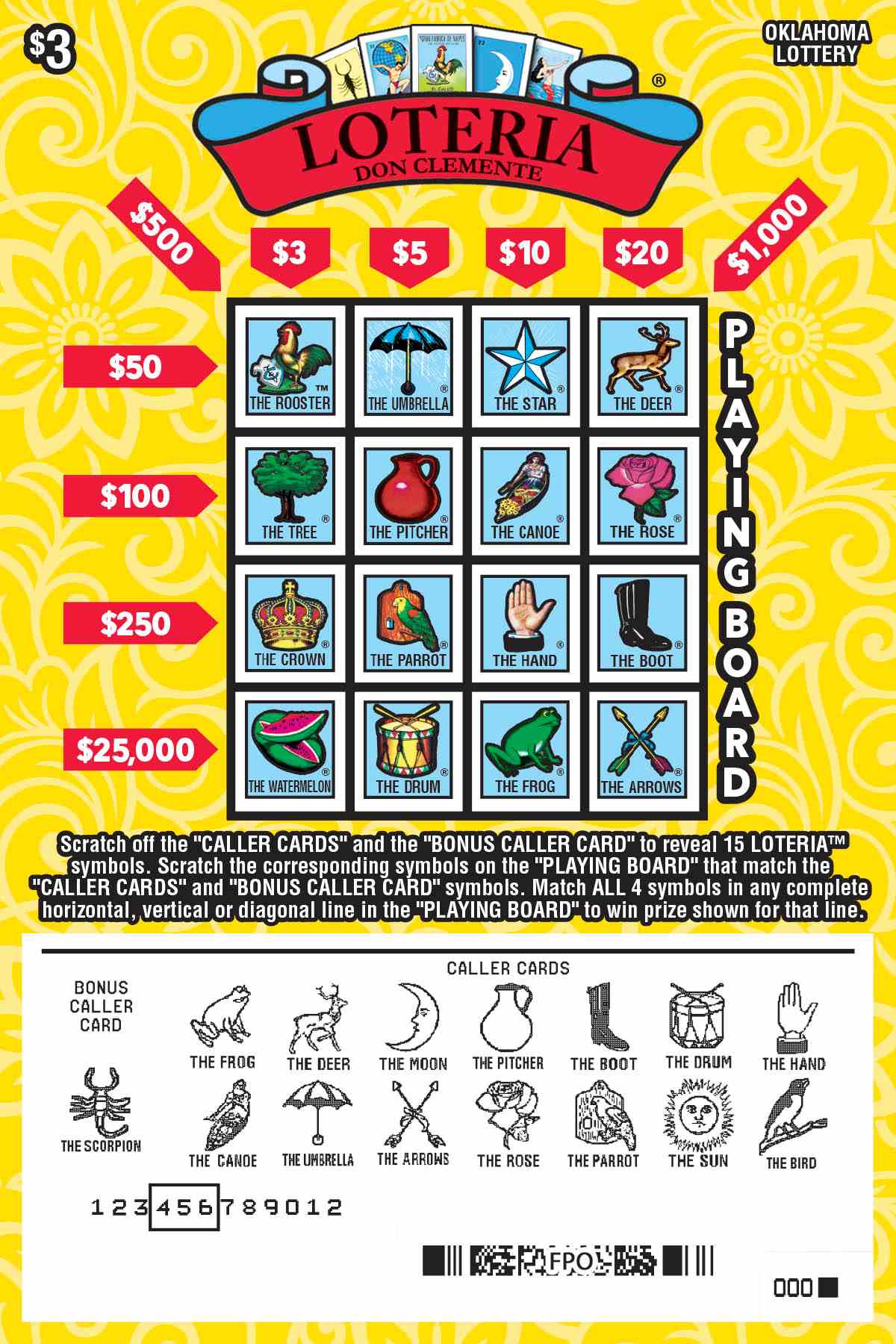 Loteria scratchcard - game number #777 - front-scratched