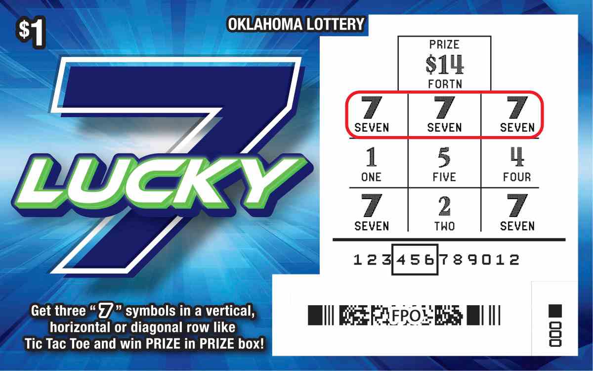 Lucky 7 scratchcard - game number #770 - front-scratched