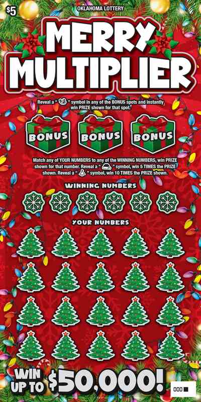 Merry Multiplier scratchcard - game number #768 - front