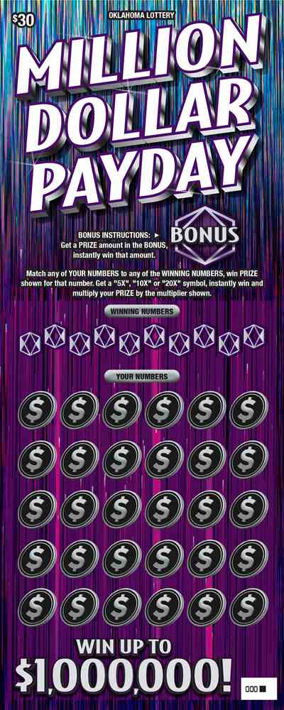 Million Dollar Payday scratchcard - game number #802 - front