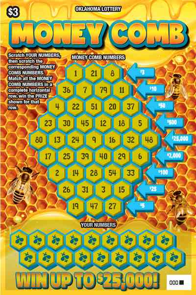 Money Comb scratchcard - game number #832 - front