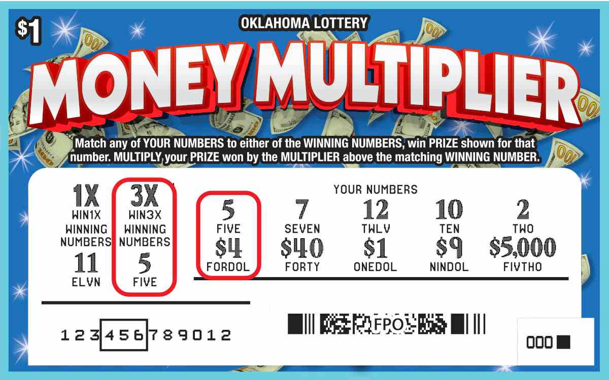 Money Multiplier scratchcard - game number #827 - front-scratched