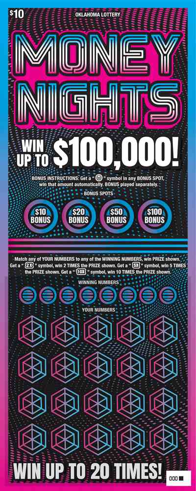Money Nights scratchcard - game number #805 - front