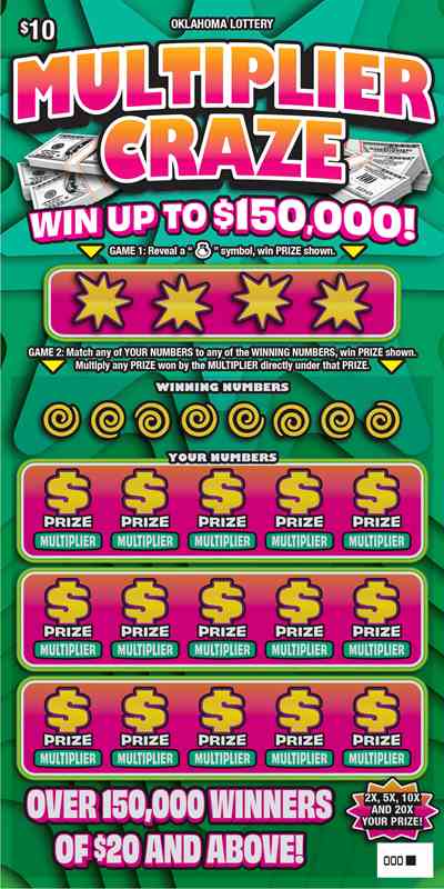 Multiplier Craze scratchcard - game number #760 - front