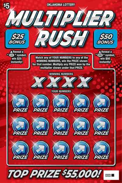 Multiplier Rush scratchcard - game number #781 - front