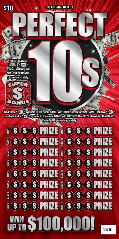 Perfect 10S scratchcard - game number #841 - front