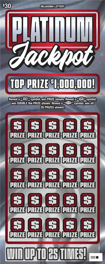 Platinum Jackpot scratchcard - game number #706 - front
