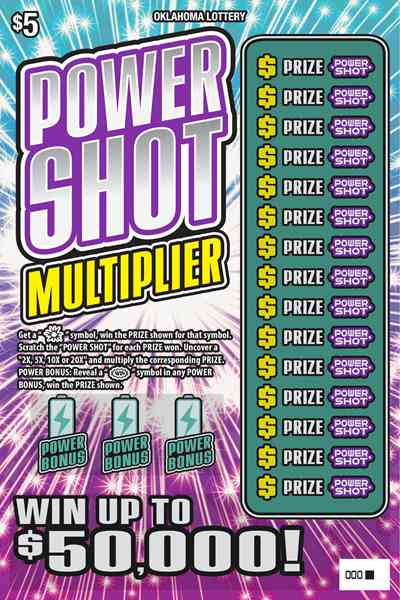 Power Shot Multiplier scratchcard - game number #745 - front