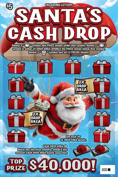 Santa's Cash Drop scratchcard - game number #809 - front