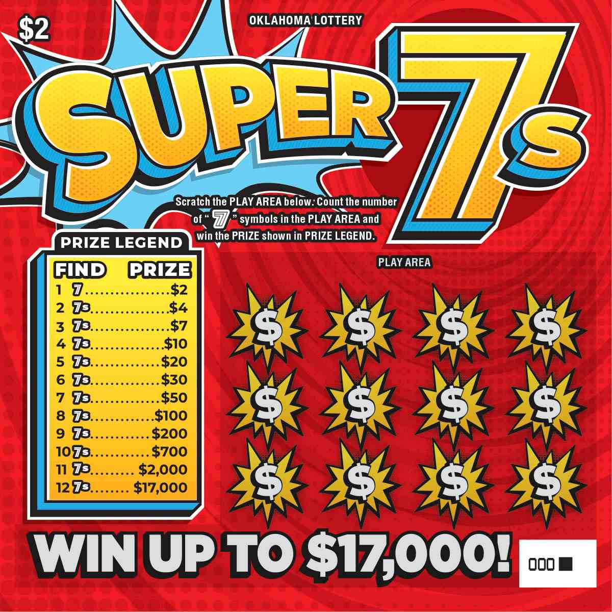 Oklahoma Super 7S Ticket | How To Play The Super 7S Scratcher