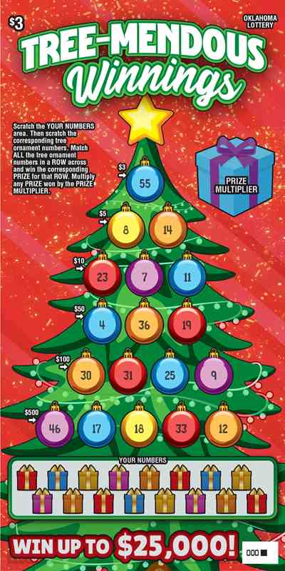 Tree-Mendous Winnings scratchcard - game number #808 - front