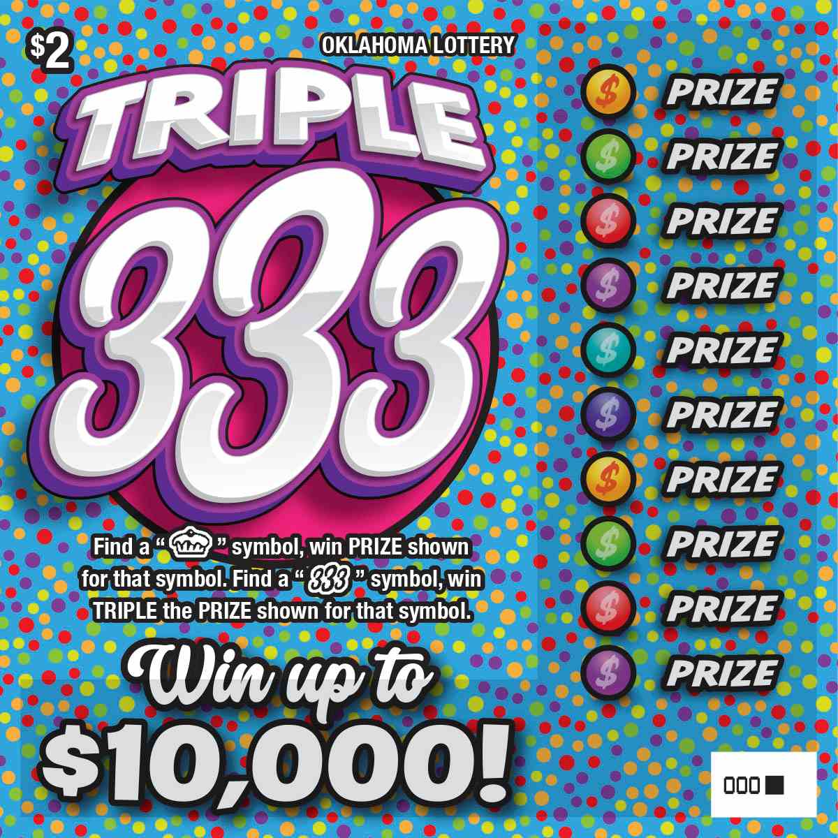 Triple 333 scratchcard - game number #847 - front