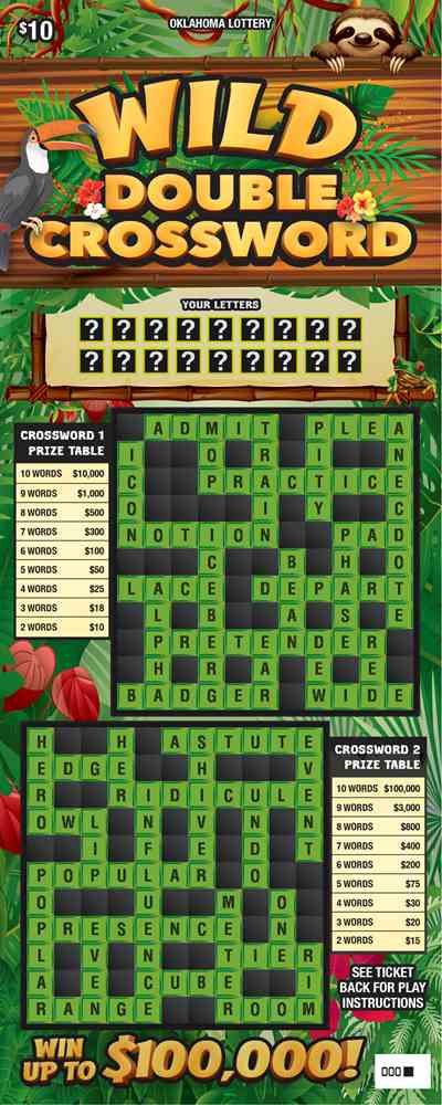Wild Double Crossword scratchcard - game number #846 - front