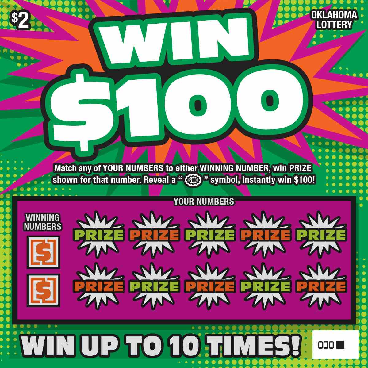 Win $100 scratchcard - game number #860 - front
