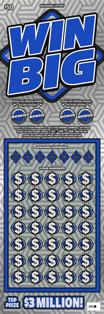 Win Big scratchcard - game number #779 - front