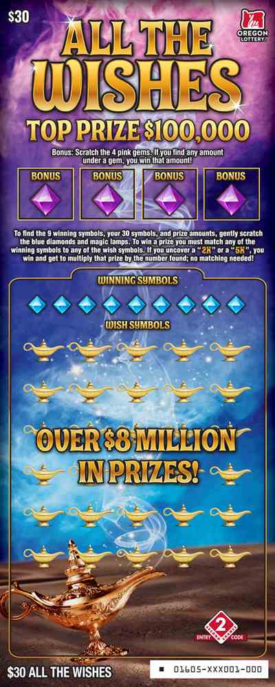All The Wishes scratchcard - game number #1605 - front