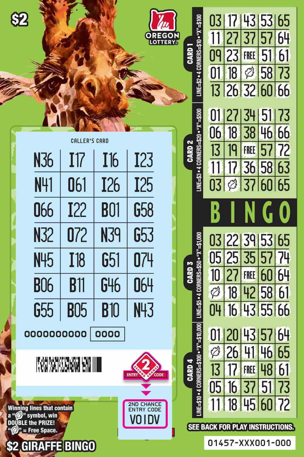 Beach Party Bingo scratchcard - game number #1476 - front-scratched