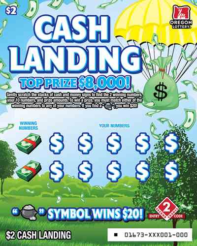 Cash Landing scratchcard - game number #1673 - front