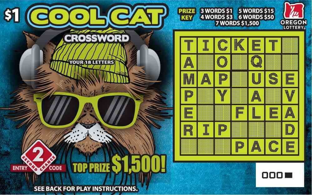 Cool Cat Crossword scratchcard - game number #1531 - front