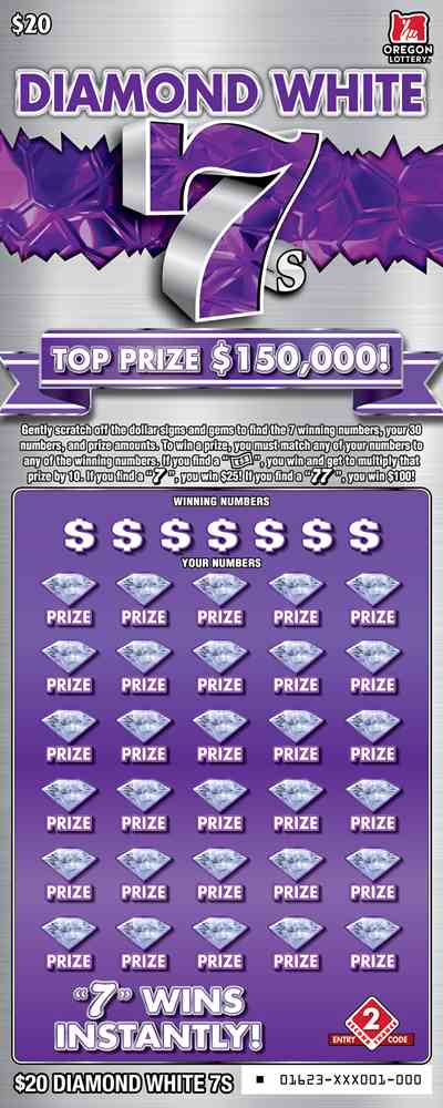 Diamond White 7S scratchcard - game number #1623 - front