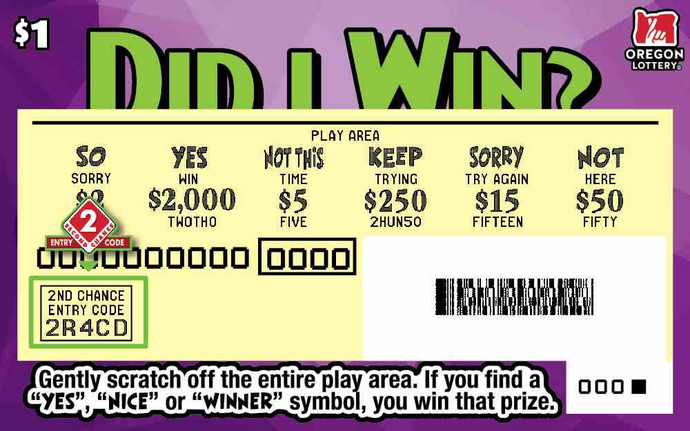 Did I Win? scratchcard - game number #1571 - front-scratched