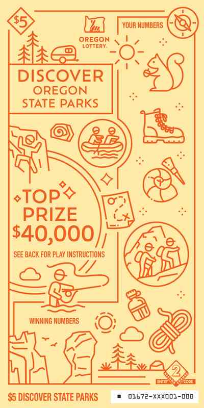 Discover Oregon State Parks scratchcard - game number #1672 - front