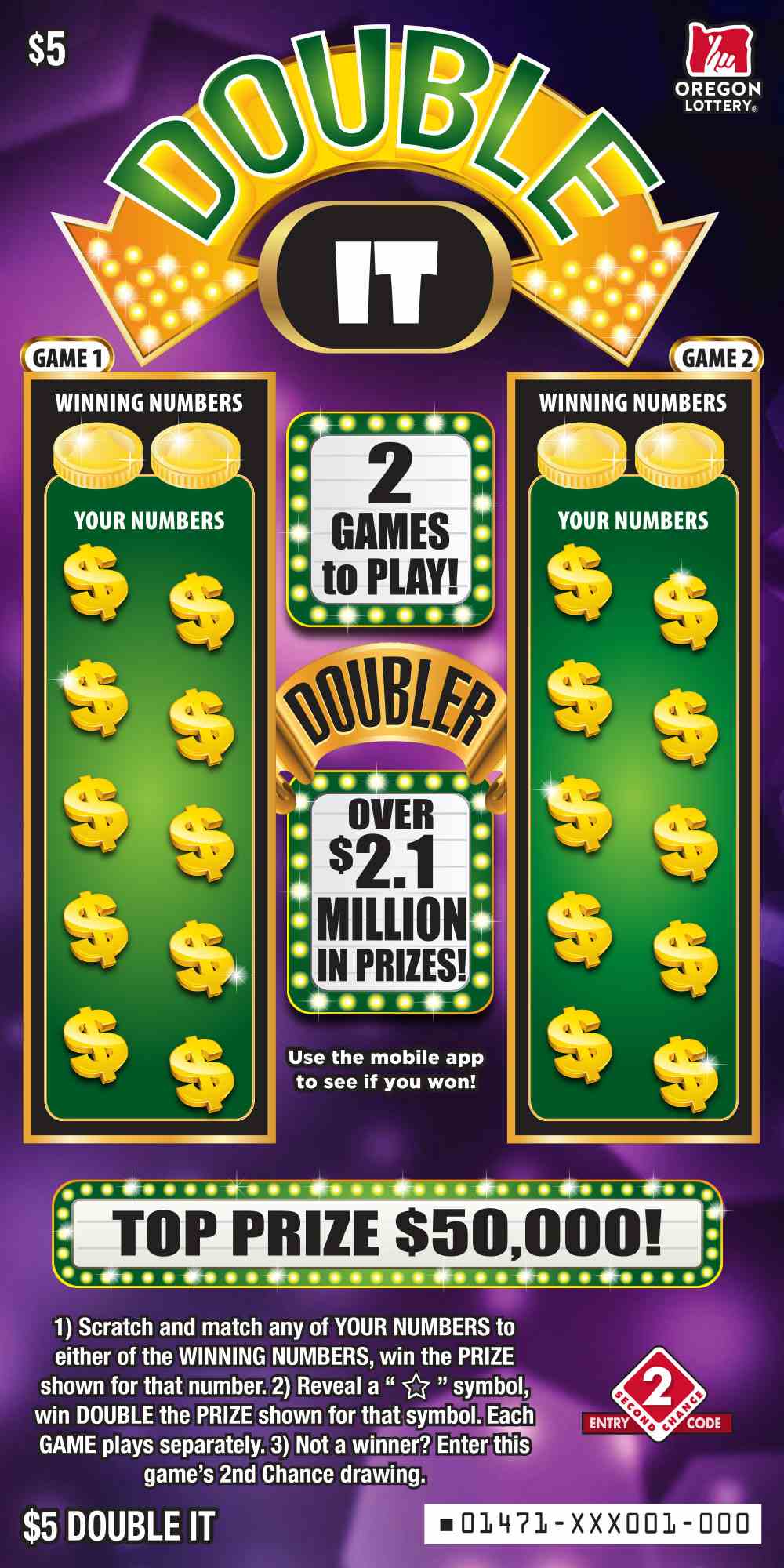 Double It scratchcard - game number #1471 - front