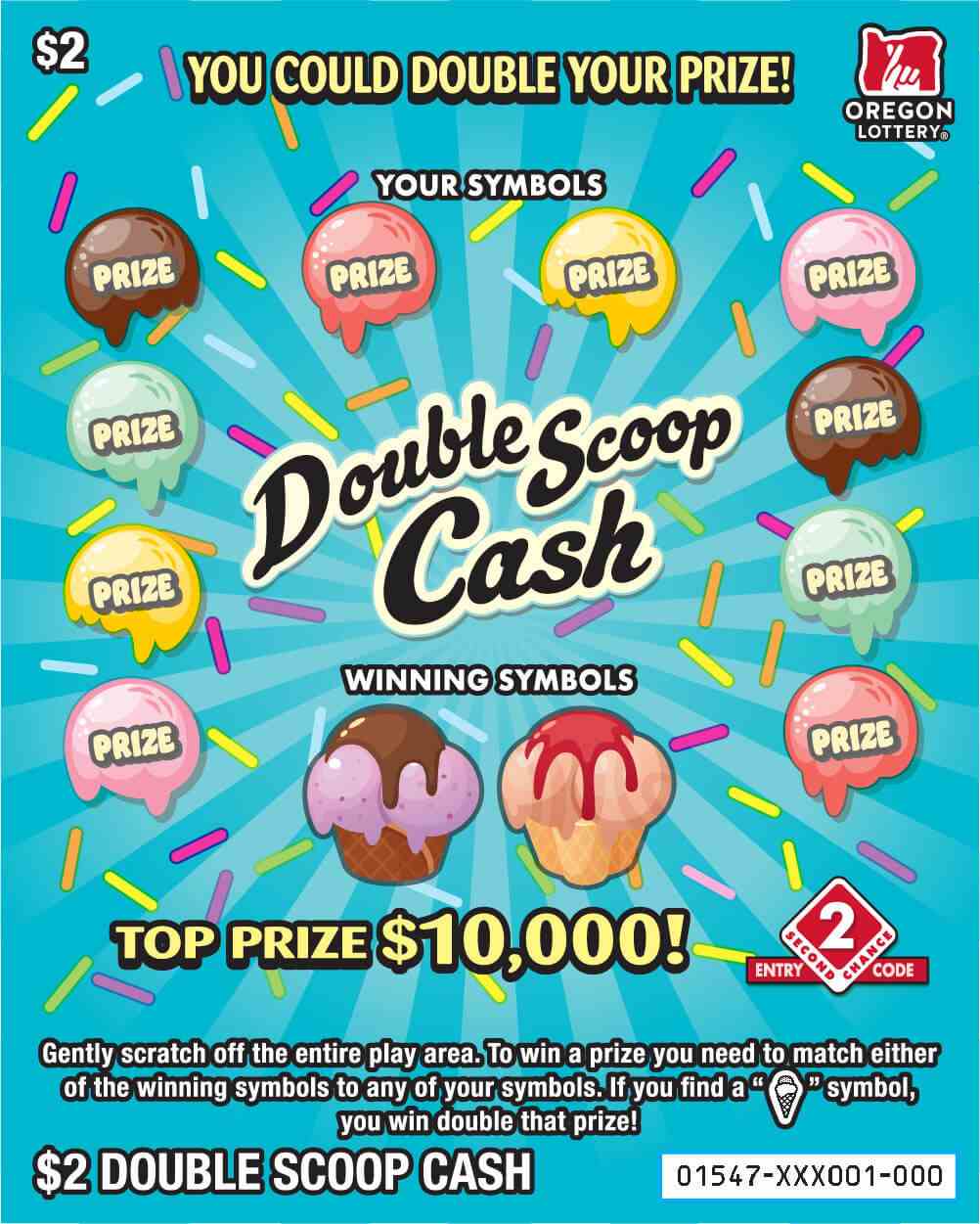 Double Scoop Cash scratchcard - game number #1547 - front