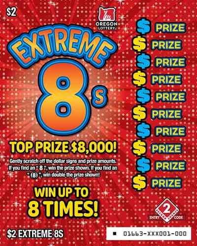 Extreme 8S scratchcard - game number #1663 - front