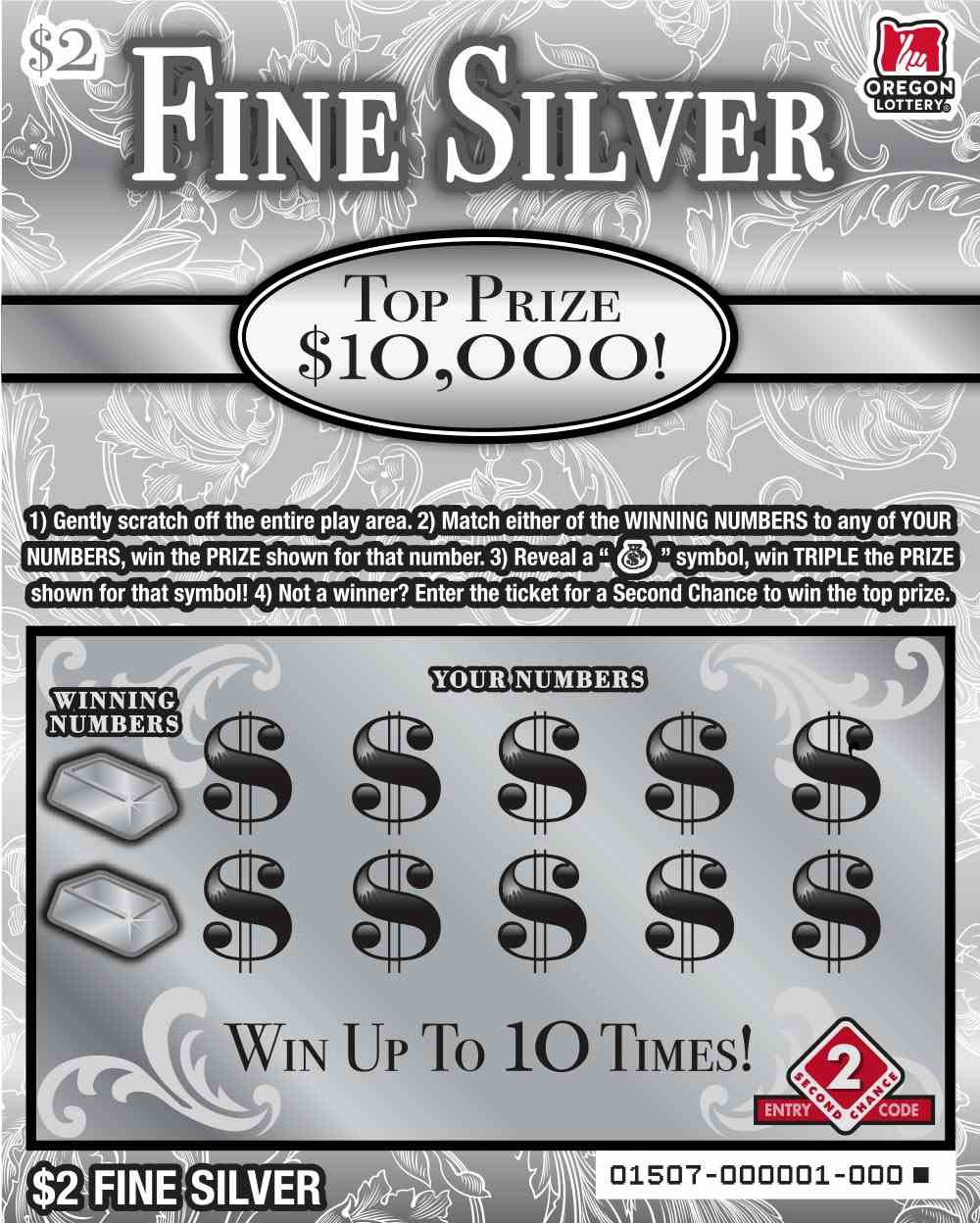 Fine Silver scratchcard - game number #1507 - front