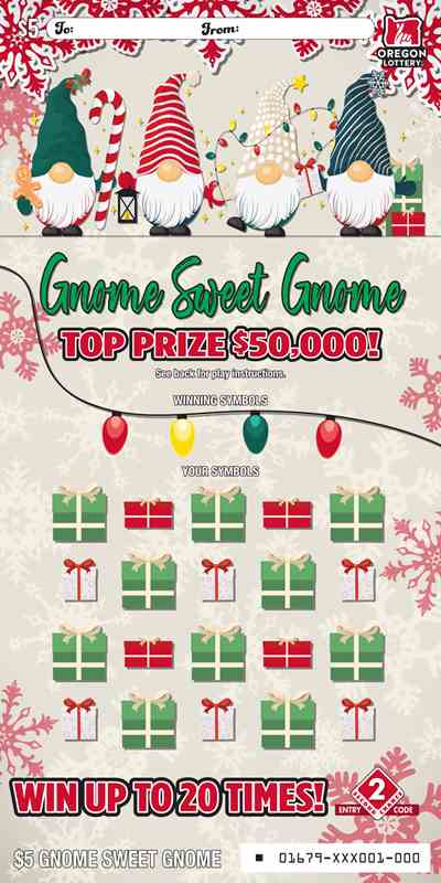 Gnome Sweet Gnome scratchcard - game number #1679 - front