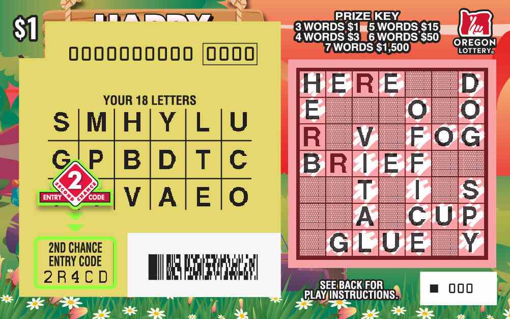 Happy Camper Crossword scratchcard - game number #1563 - front-scratched